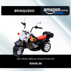Mini Moto Elétrica Infantil Preto 6V