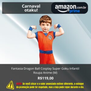 Fantasia Dragon Ball Cosplay Super Goku Infantil Roupa Anime (M)