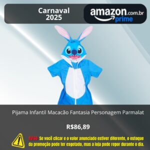 Pijama Infantil Macacão Fantasia Personagem Parmalat