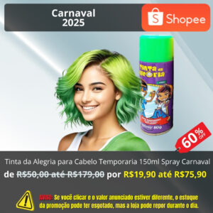 Tinta da Alegria para Cabelo Temporaria 150ml Spray Carnaval