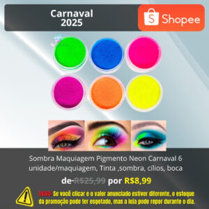 Sombra Maquiagem Pigmento Neon Carnaval 6 unidade/maquiagem, Tinta ,Sombra, Cílios, Boca